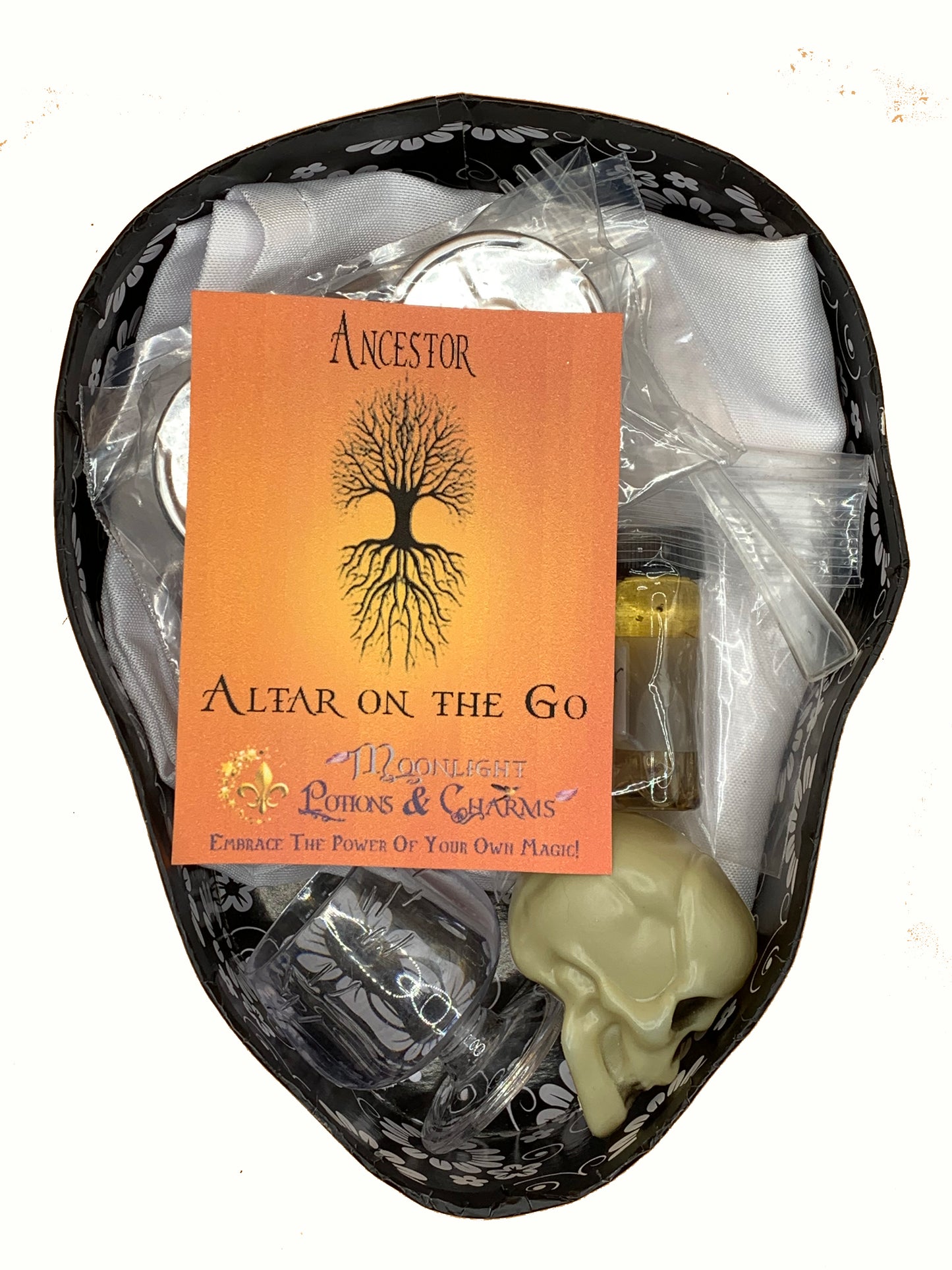 Ancestor Altar On The Go (Medium) Special Edition, Compact Altar, Inside  - Moonlight Potions & Charms