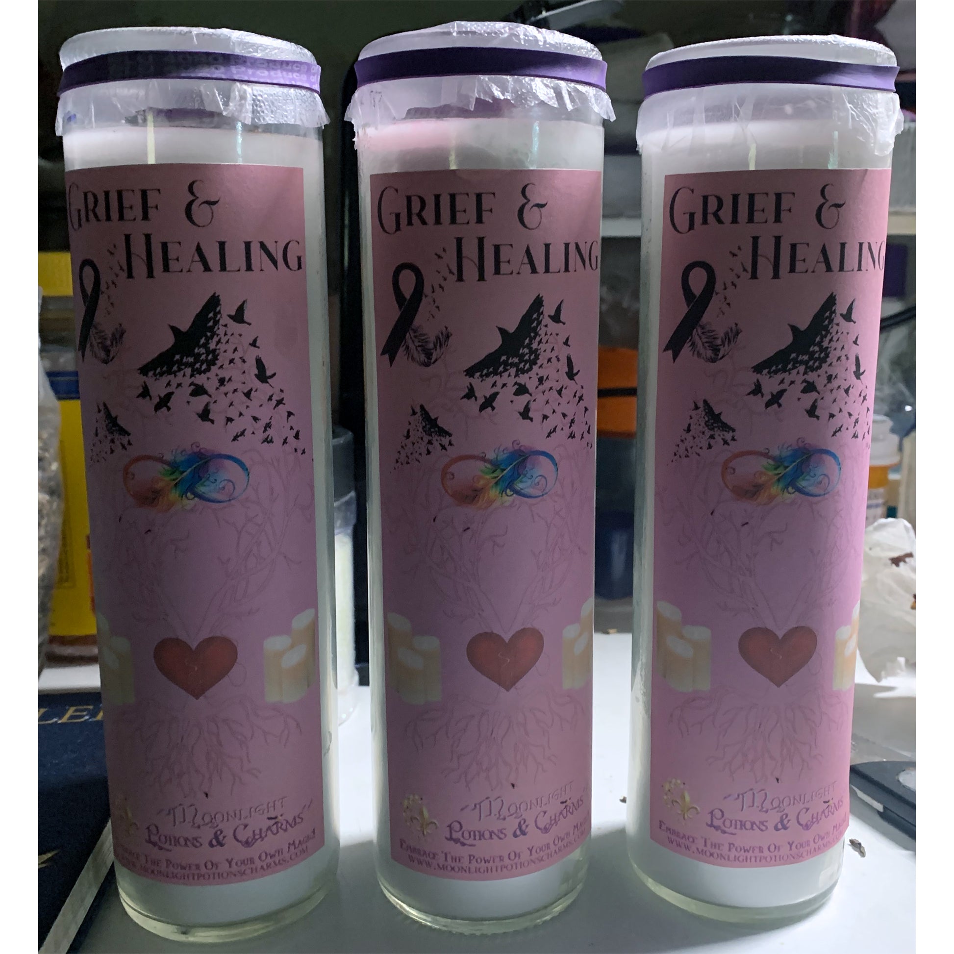Grief & Healing Prayer Candle - Moonlight Potions & Charms