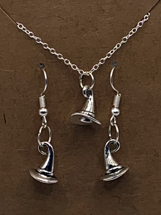 Witch Hat Necklace and Earrings Gift Set