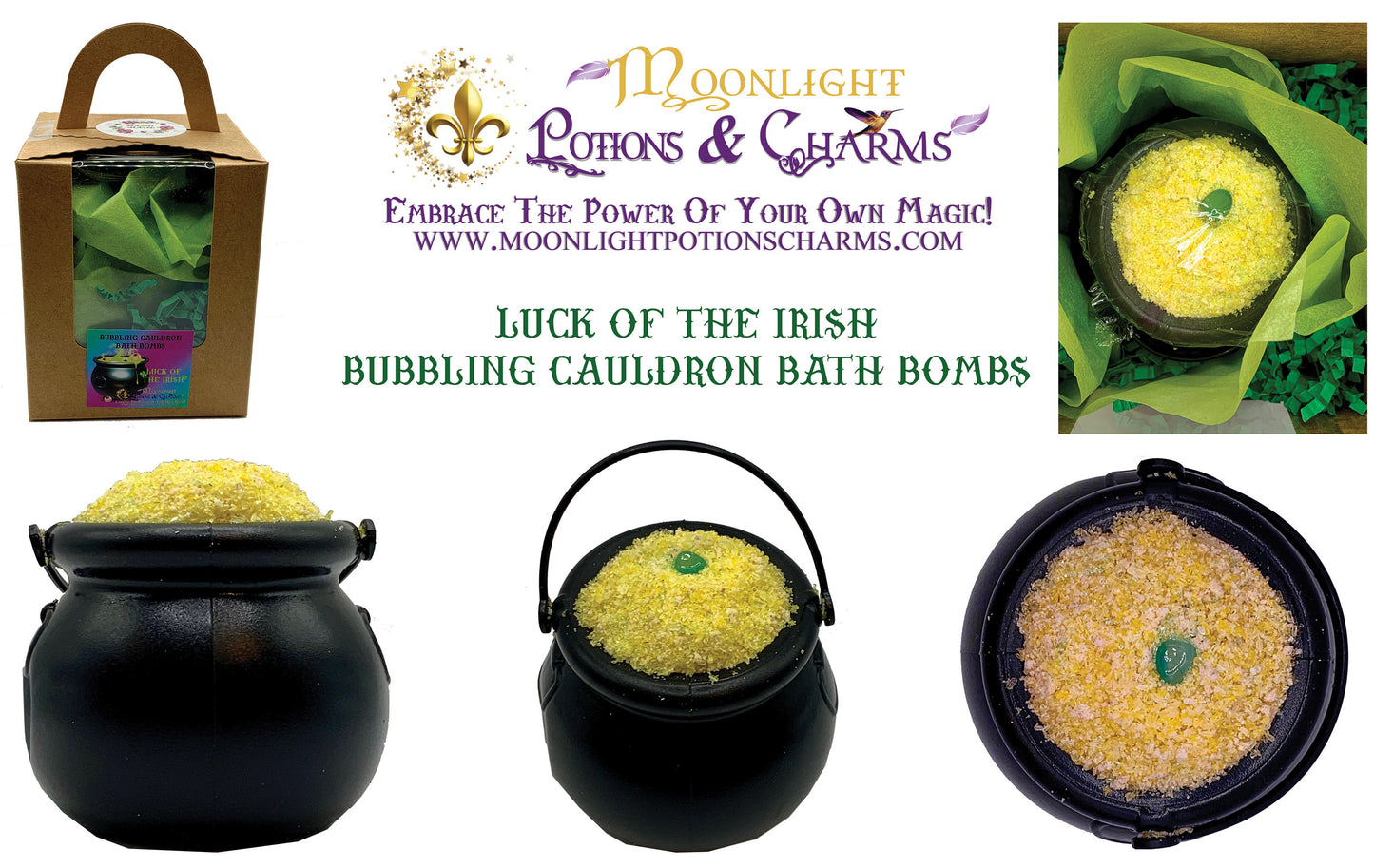 Luck Of The Irish Bubbling Cauldron Bath Bomb Spells